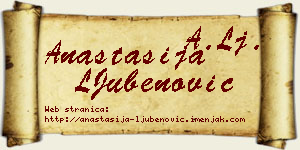 Anastasija LJubenović vizit kartica
